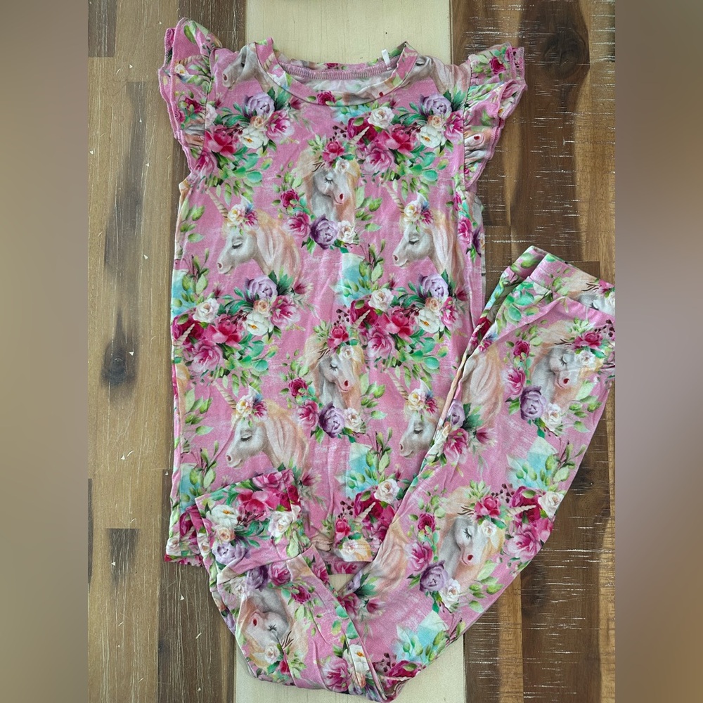 Little Bum Bum unicorn print pajamas Bums and Roses